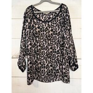 Ulla Johnson Size 8 Blouse Grey Black Animal Print Classic Chic